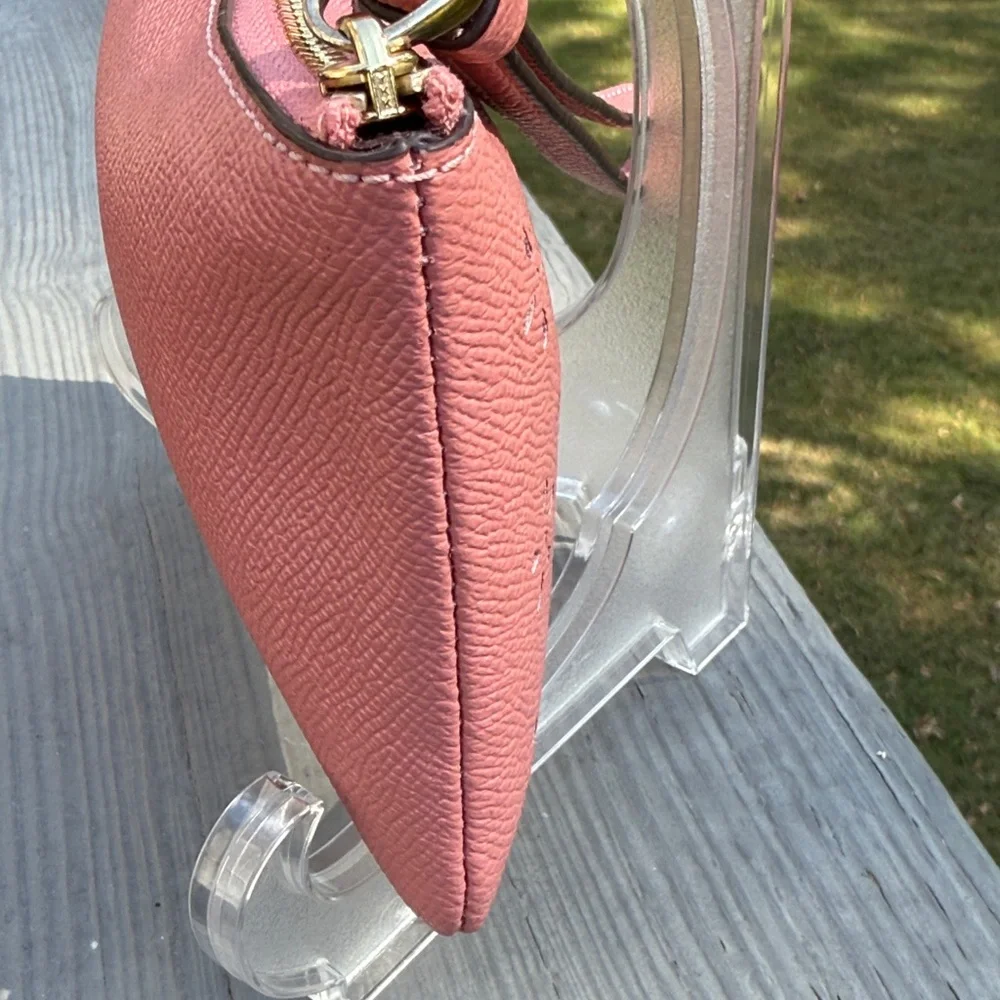 Coach Pink Crossgrain Leather Laser Cut Wristlet (EUC) - Picture 7 of 13